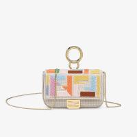Fendi Nano Baguette Bag In Canvas Multicolor image 1