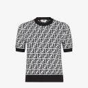 Fendi FF Graphic Cropped Sweater In Viscose Black logo