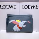 Loewe T Pouch x Dumbo Grained Calfskin In Blue logo