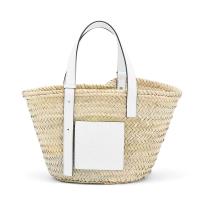 Loewe Basket Bag Palm Leaf In Beige/White image 1