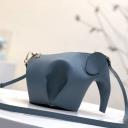Loewe Mini Elephant Bag Classic Calfskin In Blue logo