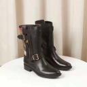 Burberry Grantville Check And Leather Moto Boots logo