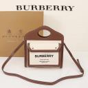 Burberry Mini Two-tone Canvas And Pocket Bag logo