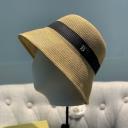 Burberry Two-tone Straw Hat Black/Camel logo