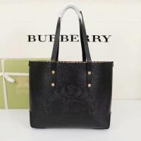 Burberry Embossed Crest Leather Tote In Black image 1