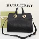 Burberry Leather Crest Grommet Detail Tote logo