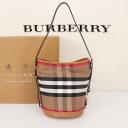 Burberry Vintage Check Canvas Bucket Bag In Brown logo