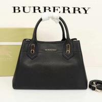 Burberry Medium Leather Top Handle Bag In Black image 1