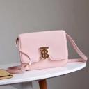 Burberry Small Leather TB Bag In Pink logo