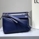 Loewe Small Puzzle Bag Classic Calfskin In Blue logo