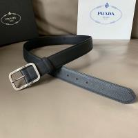 Prada Saffiano Leather Belt Black image 1
