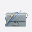 Dior 30 Montaigne Bag Enameled Calfskin Sky Blue logo