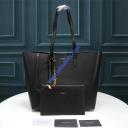 Saint Laurent Shopping Bag In Leather Black logo