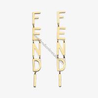 Fendi Signature Drop Earrings In Metal Gold image 1