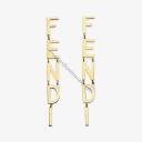 Fendi Signature Drop Earrings In Metal Gold logo