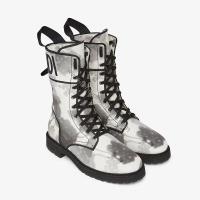Fendi Signture Biker Boots In Canvas with Floral image 1