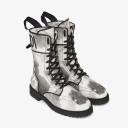 Fendi Signture Biker Boots In Canvas with Floral logo