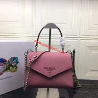 Prada 1BA186 Saffiano Leather Monochrome Bag Pink image 1