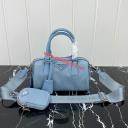 Prada 1BA846 Saffiano Leather Tote Bag In Blue logo