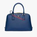 Prada 1BA837 Saffiano Leather Promenade Bag Blue logo