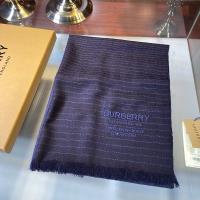 Burberry Cashmere Stripe Scarf In Navy Blue image 1