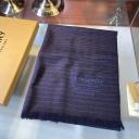 Burberry Cashmere Stripe Scarf In Navy Blue logo