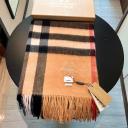 Burberry Check Cashmere Scarf In Camel logo