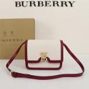 Burberry Small Two-tone Canvas And Leather TB Bag logo