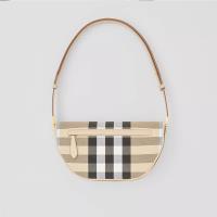 Burberry Small Check Canvas And Olympia Bag Beige image 1