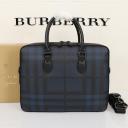 Burberry London Check And Leather Briefcase  logo