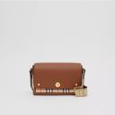 Burberry Leather And Vintage Check Crossbody Bag logo