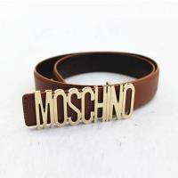 Moschino Logo Buckle Large Leather Belt Brown image 1