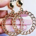 Moschino Chain Circle Earrings Gold logo