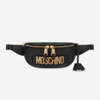 Moschino Lettering Logo Calfskin Belt Bag Black image 1