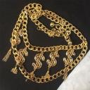 Moschino Dollors Tassels Women Chain Waist Gold logo