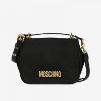 Moschino Lettering Logo Women Nylon Flap Bag Black image 1