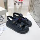Alexander Mcqueen Tread Sandals Leather Strap logo