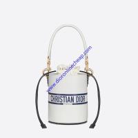 Small Dior Vibe Bucket Bag Smooth Calfskin White image 1