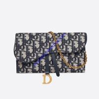 Dior Saddle Wallet Oblique Jacquard Blue image 1