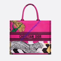 Dior Book Tote D-Jungle Pop Embroidery Canvas Rose image 1