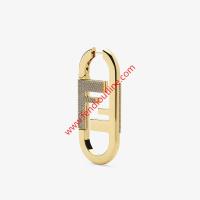 Fendi Large O'Lock Earrings In Crystal Metal Gold image 1