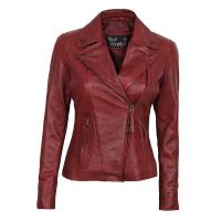 Womens Leather Motorcycle Jacket image 9