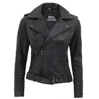 Womens Leather Motorcycle Jacket image 16