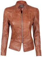 Womens Leather Motorcycle Jacket image 17