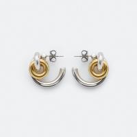 Bottega Veneta Loop Earrings In Metal Silver/Gold image 1