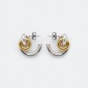 Bottega Veneta Loop Earrings In Metal Silver/Gold logo