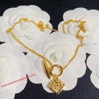Loewe Anagram Pendant Necklace In Metal Gold image 1