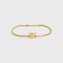 Celine Triomphe Articulated Bracelet in Brass Gold logo