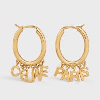 Celine Paris Hoops Earrings in Brass with Gold Fi image 1