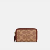 Coach Small Zip Around Card Case in Signature Can image 1